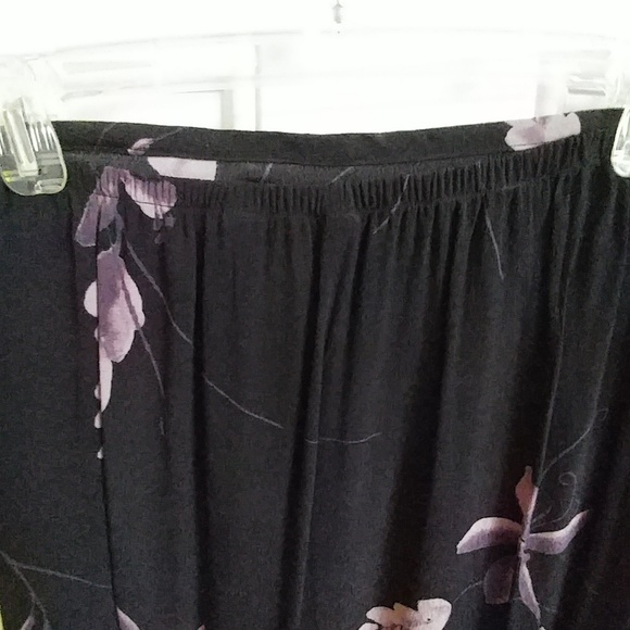 Purple flower print long skirt L Uniform - Picture 3 of 5